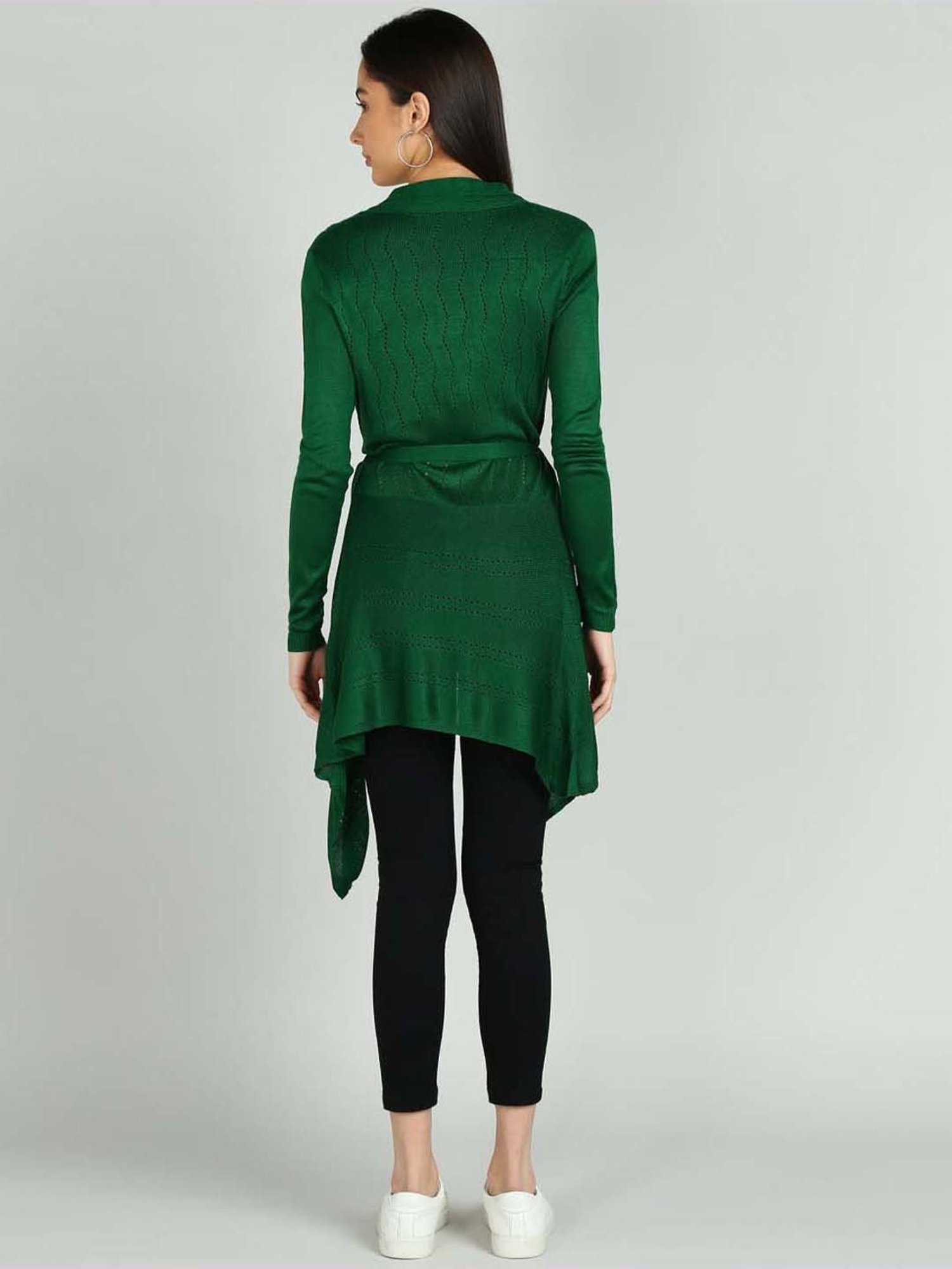 NEUDIS Green Self Pattern Long Shrug