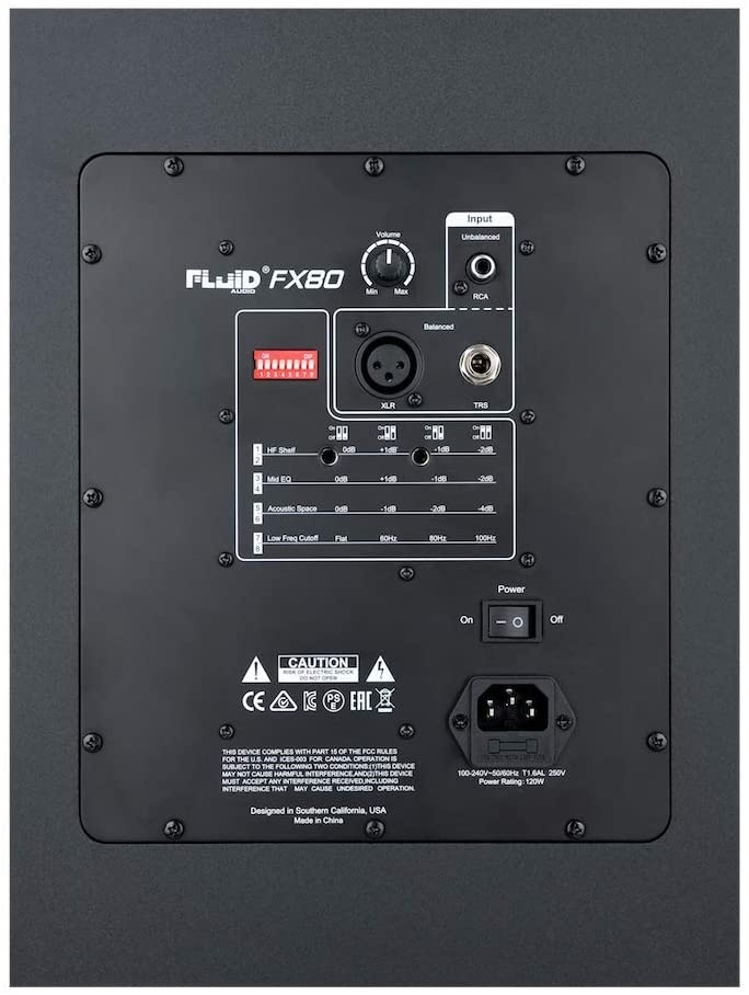 Fluid Audio FX80 8" 2-Way Coaxial 110W Powered Reference Monitor, Single