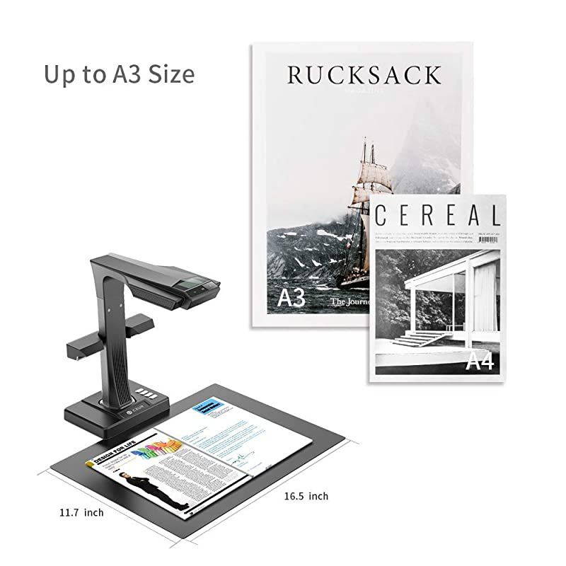ET16P Professional Document Camera Scanner with 2nd Gen Laser CurveFlattening Tech Perfect for Bound Documents amp Books Smart OCR for Mac and Windows