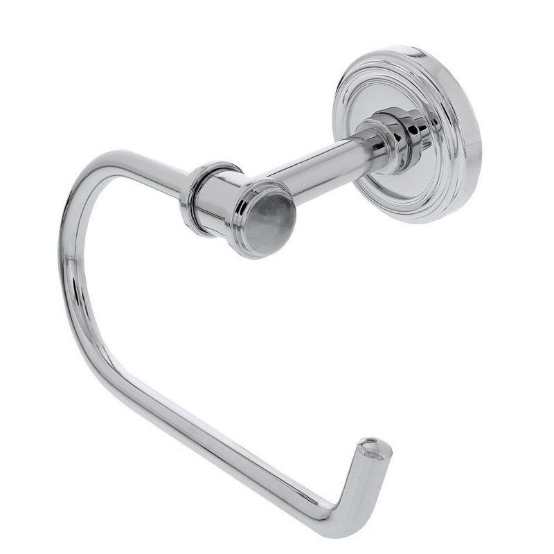 Bathroom Toilet Paper Roll Holder Wall Kit - Open Arm Design - Easy Installation - Chrome, 6 Inches