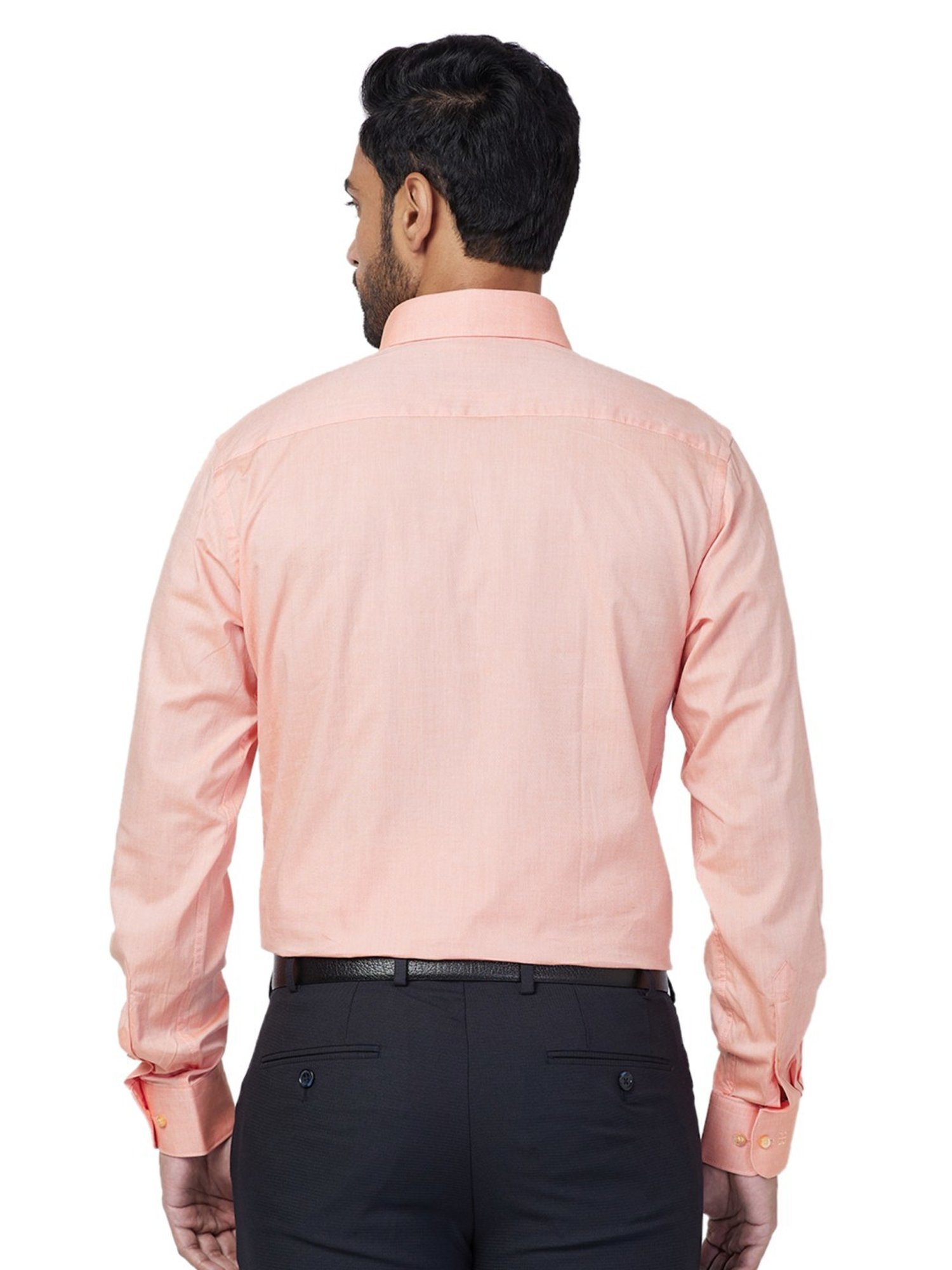 Raymond Orange Cotton Slim Fit Shirt