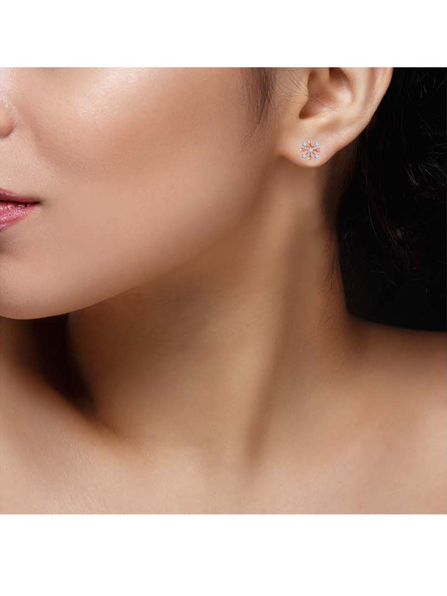 P.C. Chandra Jewellers 14 kt Gold & Diamond Earrings