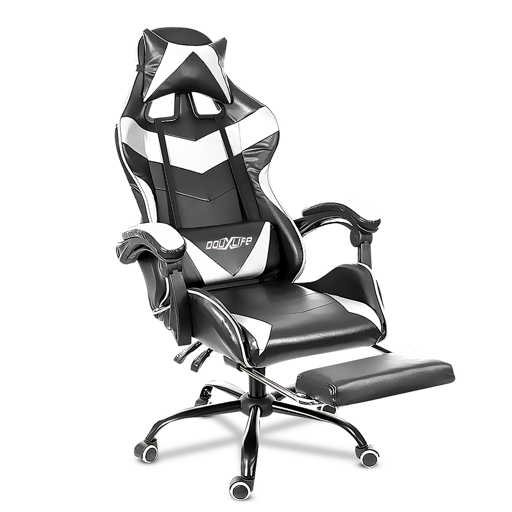 Gaming Chair, Racing Style Computer Desk Chair Padded Armrests Ergonomic Lumbar Support Adjustable Height