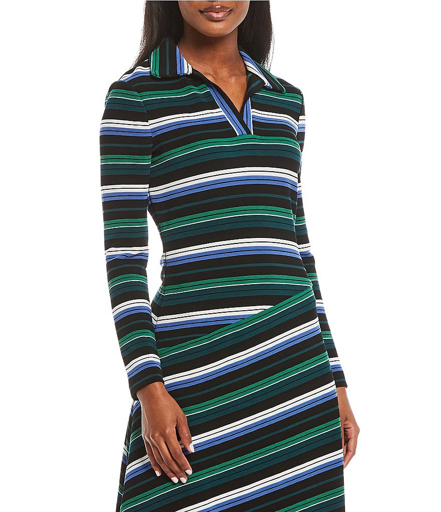 Maggy London Stripe Ottoman Knit Midi Dress