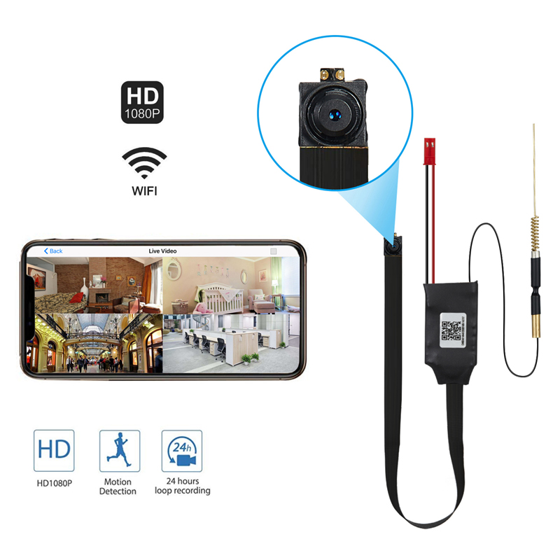 V4-A Mini WIFI Camera Small Module Camera Board Wireless HD 4K 1080P  Covert Home Monitoring Security Surveillance Cams with Cell Phone App For Android or IOS