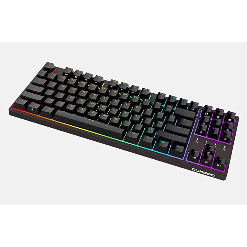 Taurus K320 TKL Mechanical Gaming Keyboard - 87 Keys - Double Shot PBT - NKRO - USB Type C (Cherry Red, White)