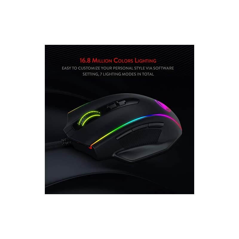 M720 Vampire RGB Gaming Mouse, 10,000 DPI Adjustable Wired Optical Gaming Mouse, Comfortable Grip Ergonomic with 8 Programmable Buttons
