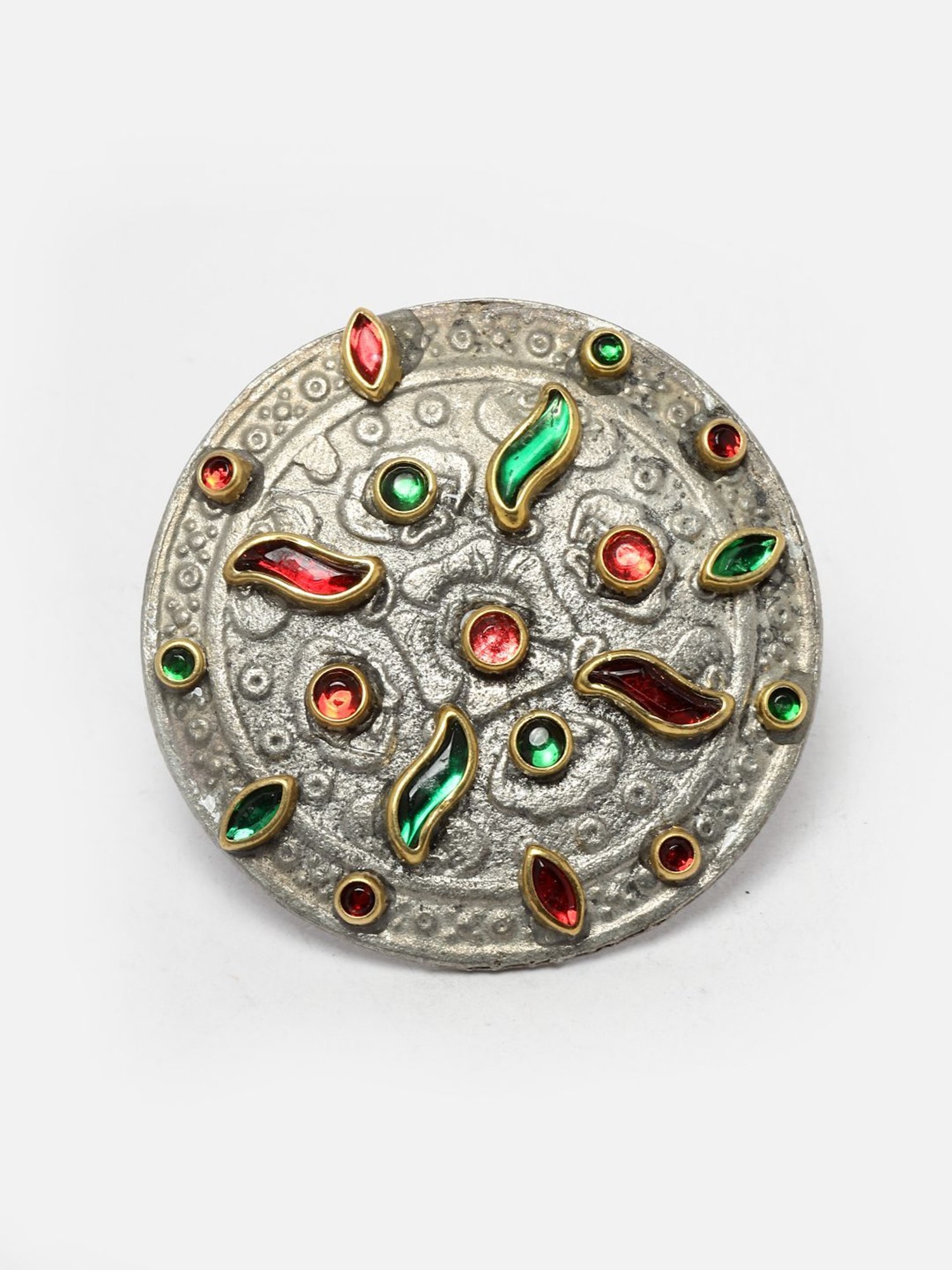 Moedbuille Crystals Studded Antique Tribal Design Oxidised Silver Plated Handcrafted Finger Ring