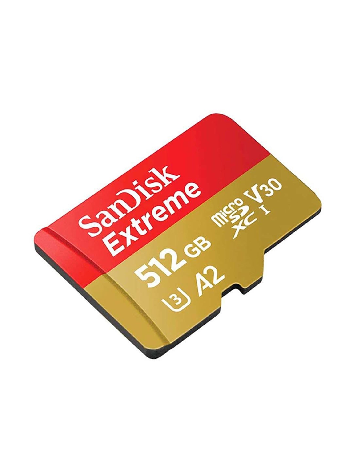 SanDisk Extreme microSD UHS I Card 512GB for 4K Video on Smartphones and Action Cameras (Red/Yellow)