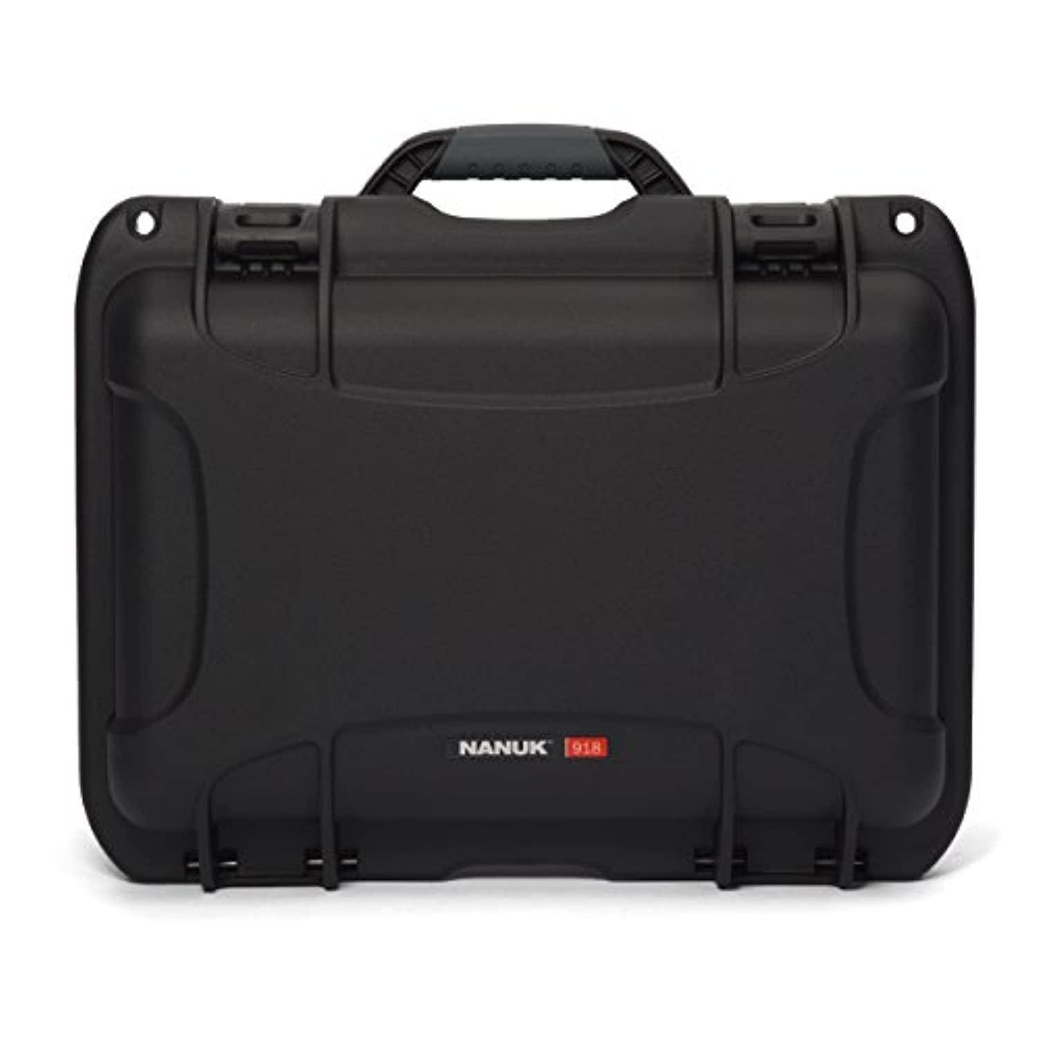 nanuk 918 waterproof hard carrying case empty  polypropylene  black