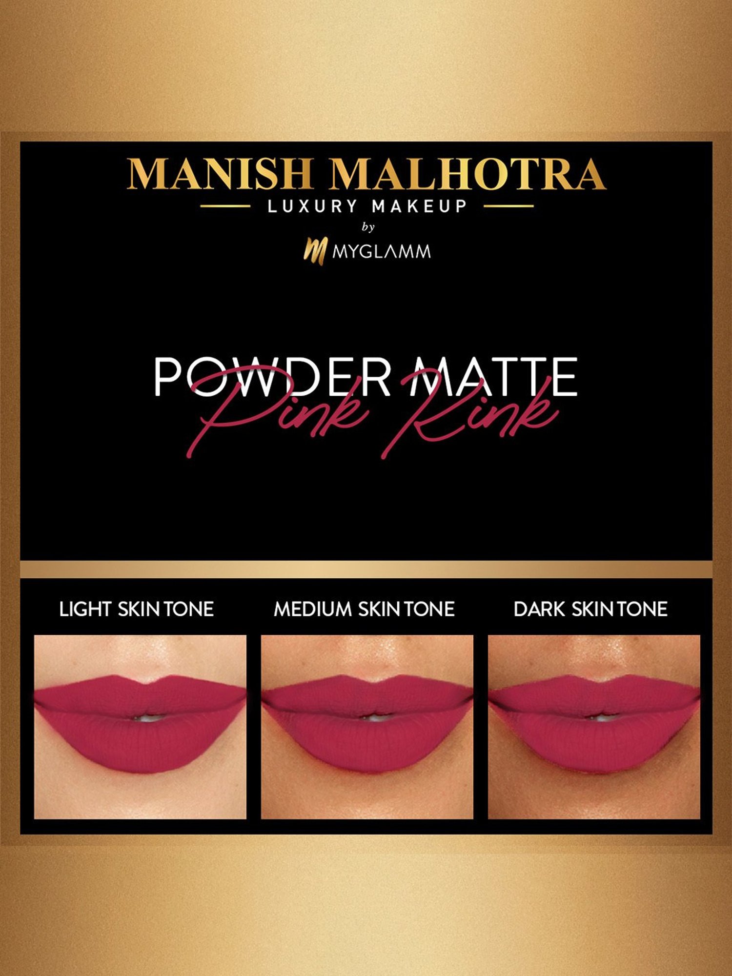 MyGlamm Manish Malhotra Powder Matte Lipstick Pink Kink - 4 gm