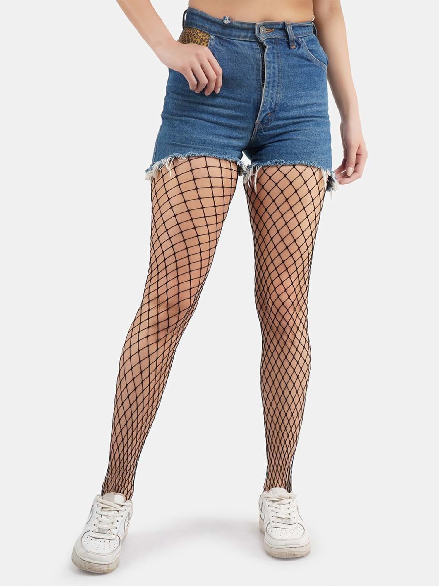 Secrets By ZeroKaata Beige & Black Plain Pantyhose Stockings - Pack Of 2