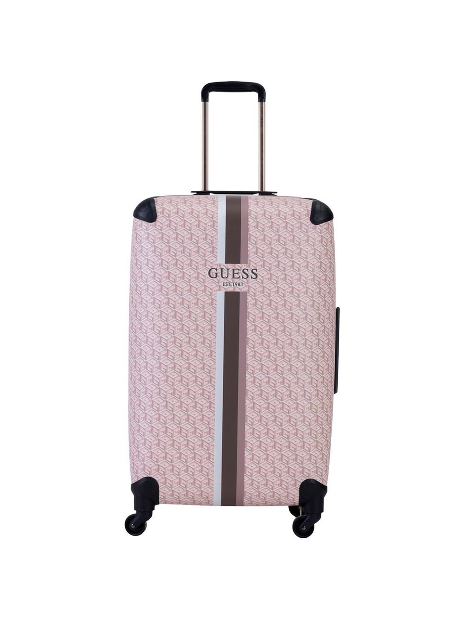 GUESS Pink 8 wheels Free Size HardCabin Trolley Bag