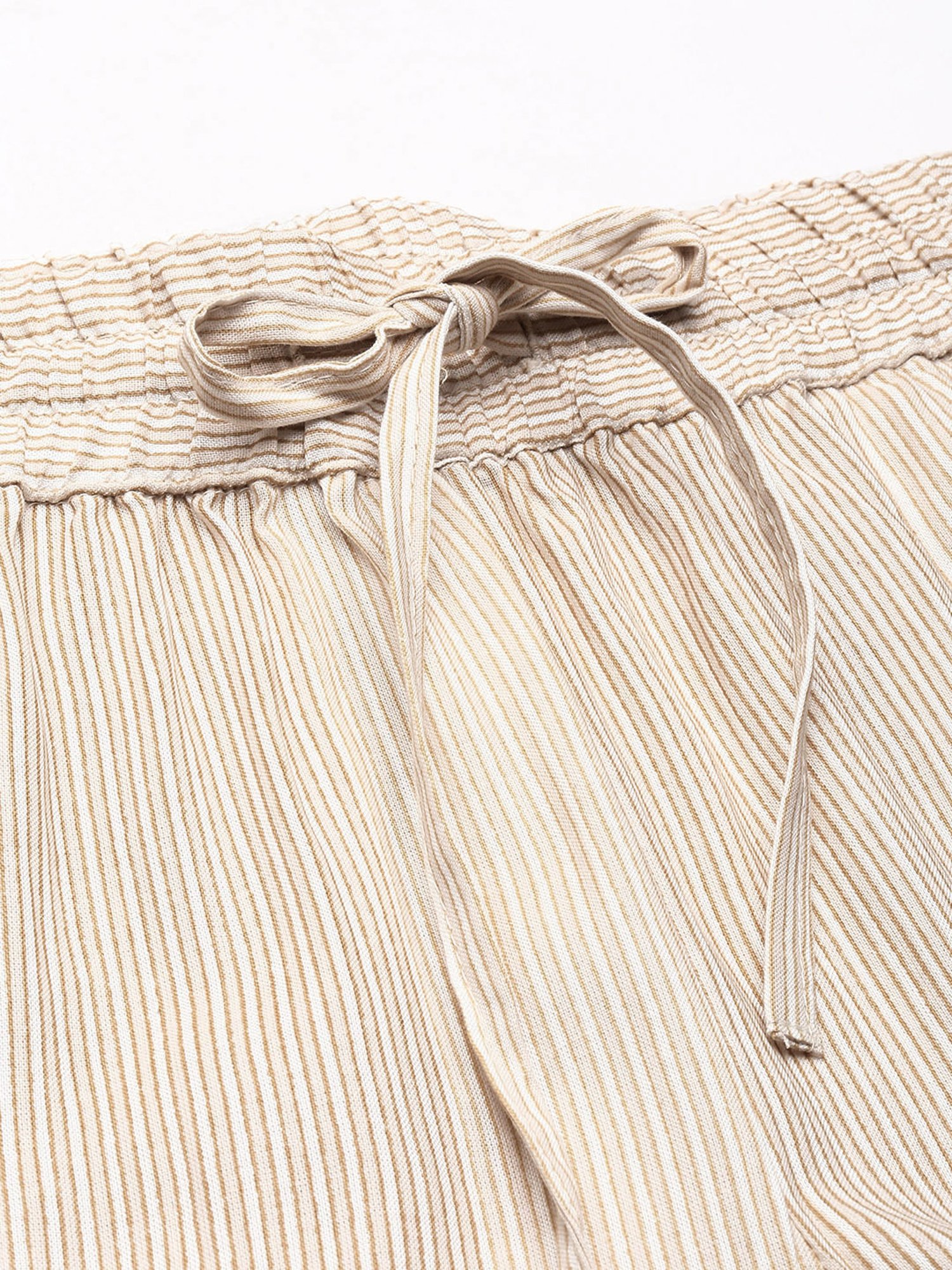 Amukti Beige Striped Pants