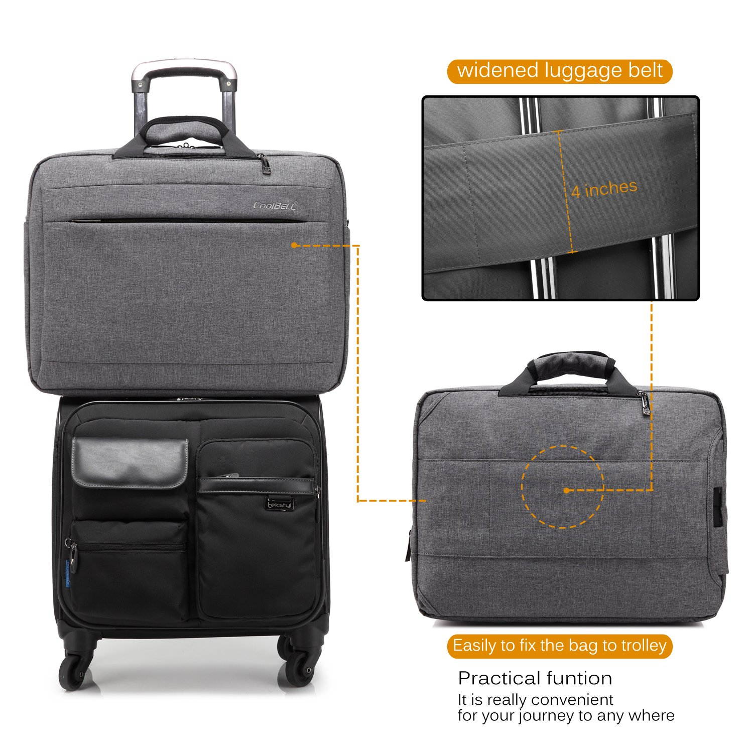 CoolBELL Convertible Backpack Messenger Bag 17.3 Inch Laptop Shoulder Bag Expendable Business Briefcase Extra Large Multi-Functional Travel Computer Bag for Men,Black