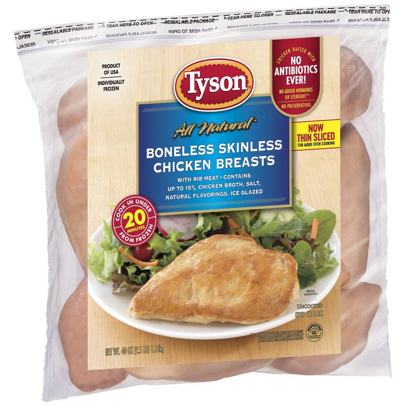 Tyson Boneless & Skinless Chicken Breasts - Frozen - 2.5lbs