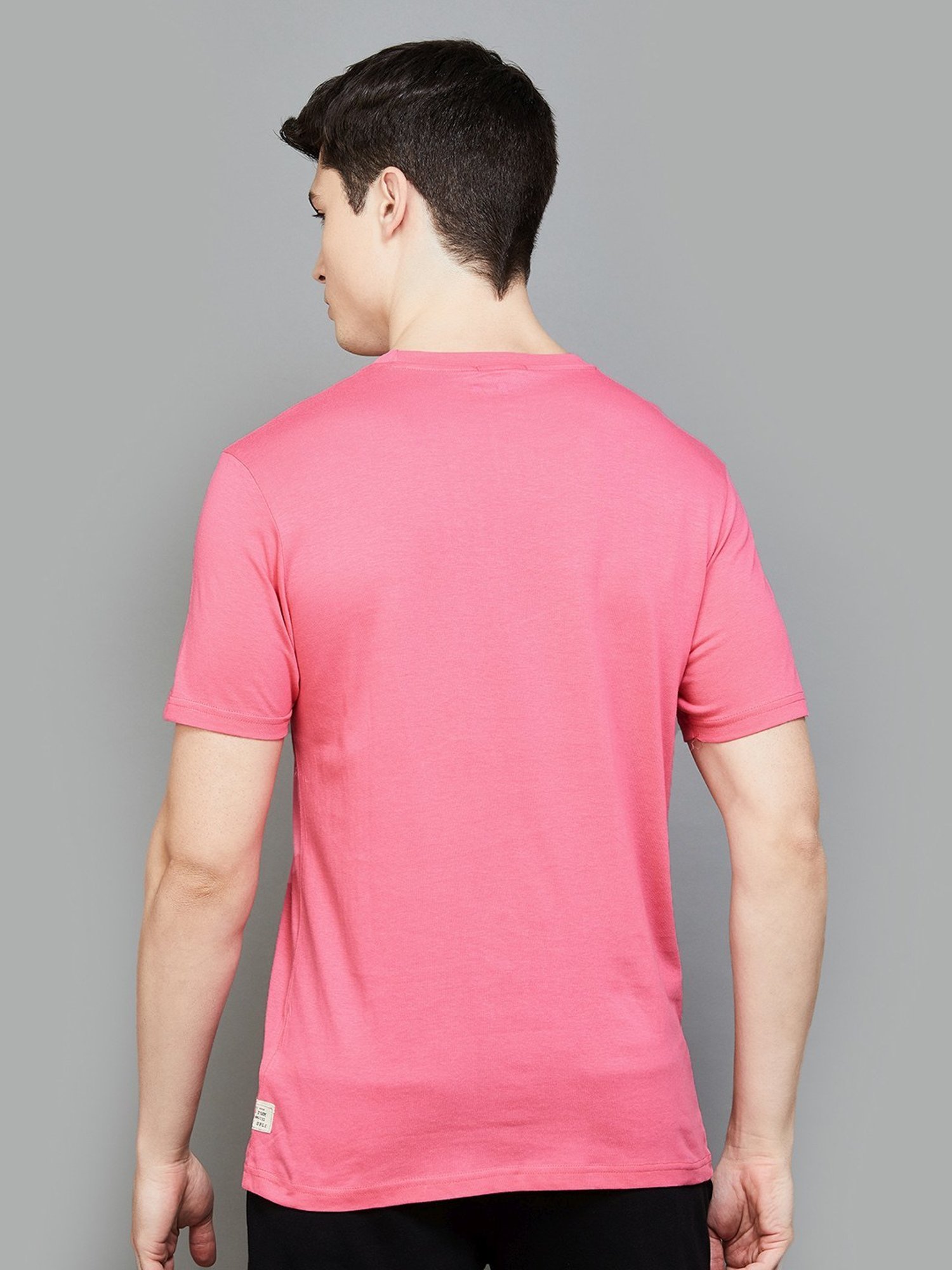 Forca by Lifestyle Pink Cotton Regular Fit Printed T-Shirt