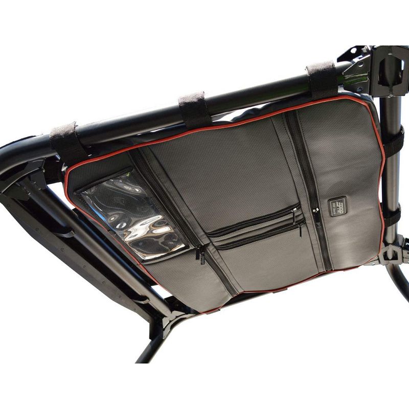 PRP Seats E47-214 Durable Overhead Storage Bag for Polaris RZR with 5 Compartments, Clear View Pocket, and Rubberized Zippers, Red