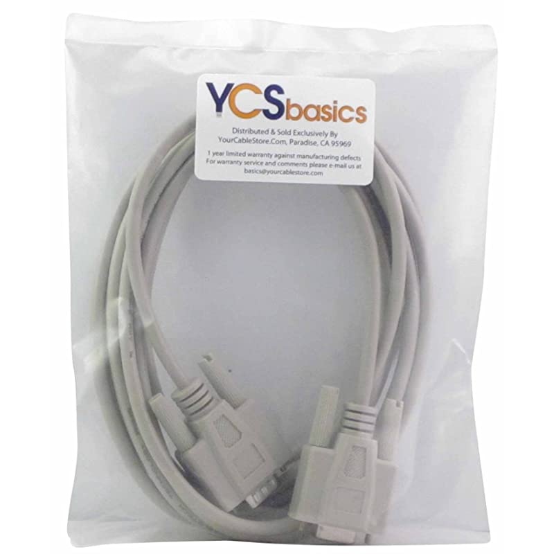 10 Foot DB9 9 Pin Serial RS232 MaleFemale Extension Cable