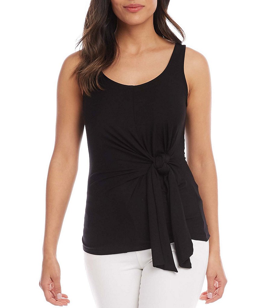 Karen Kane Sleeveless Scoop Neck Side Tie Jersey Knit Tank