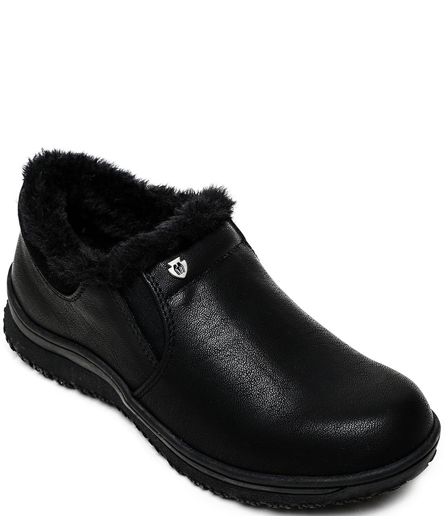 Minnetonka Women's Erie Faux Fur Trim Slip-Ons