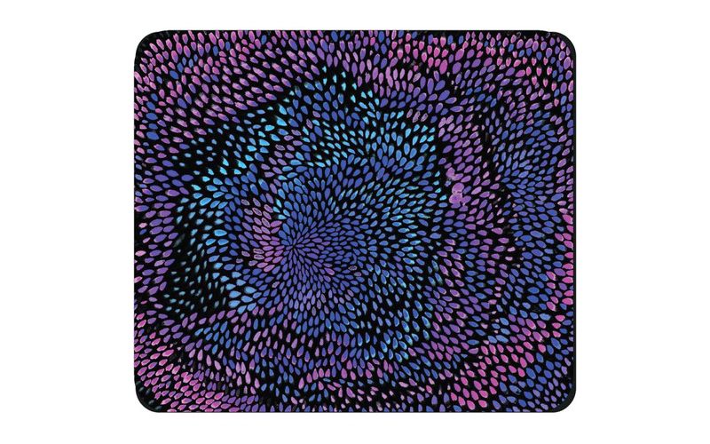 OTM Prints Black Mouse Pad, Petals Cool - Petals Cool - Black - Rubber Base - Slip Resistant