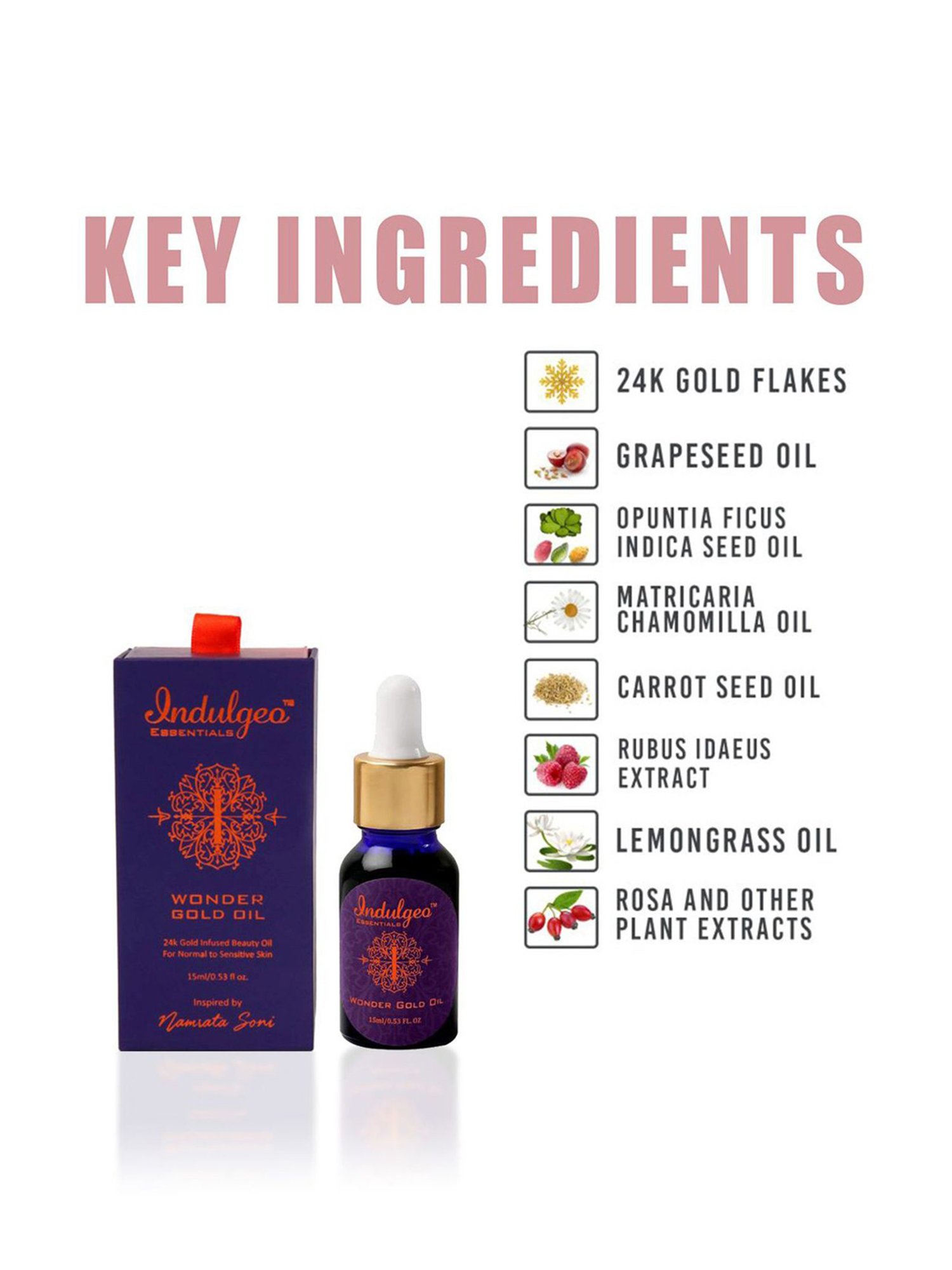 Indulgeo Essentials Wonder Gold Beauty Oil - 15 ml