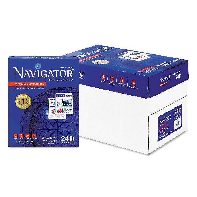 Navigator Premium Multipurpose Paper 99 Brightness 24lb 8-1/2 x 11 White 5000/Carton NMP1124