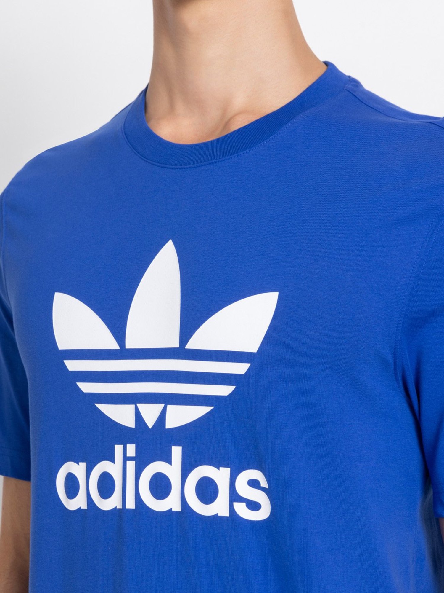Adidas Blue 100% Cotton Regular Printed  T-Shirt