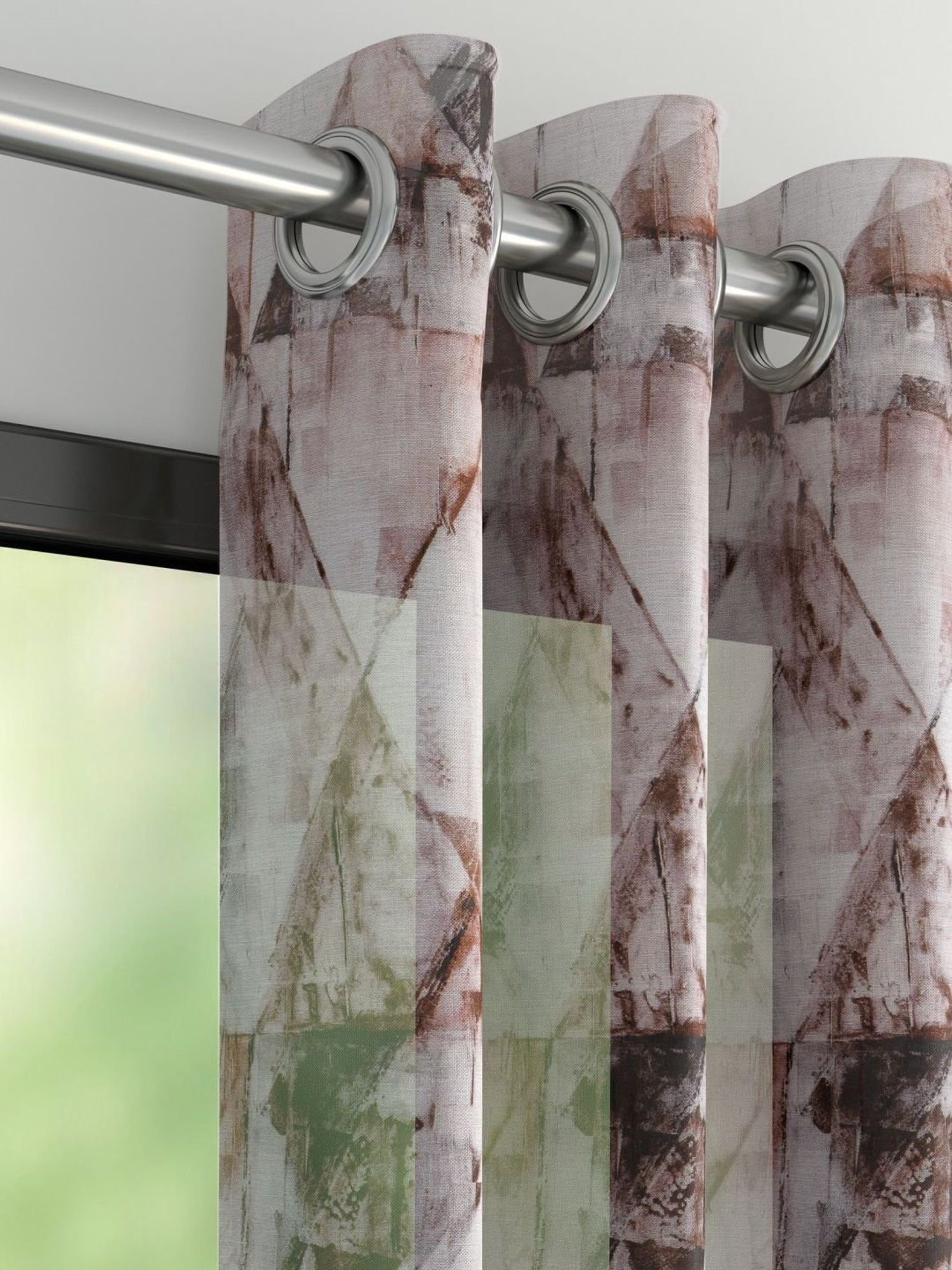 Swayam Brown Paisley J&B Blackout Eyelet Door Curtain - Single Piece (7 Ft)