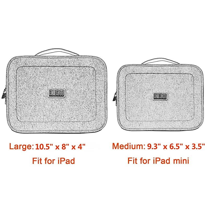 Electronic Organizer Double Layer Travel Accessories Storage Bag for Cord Adapter Battery Camera and Morea Sleeve Pouch for iPad or up to 97 TabletLarge Dark Blue