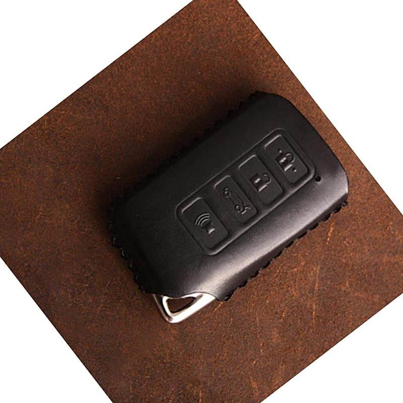 Key Fob Cover-Soft Calfskin Leather Protector Case Holder Compatible with LEXUS ES250 ES350 ES300H GS350 GS450 NX300 ES300H -4-Buttons Keychain (Brown) &hellip;