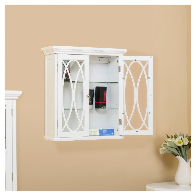 Laurel Two Door Wall Cabinet 24" White - Elegant Home Fashions