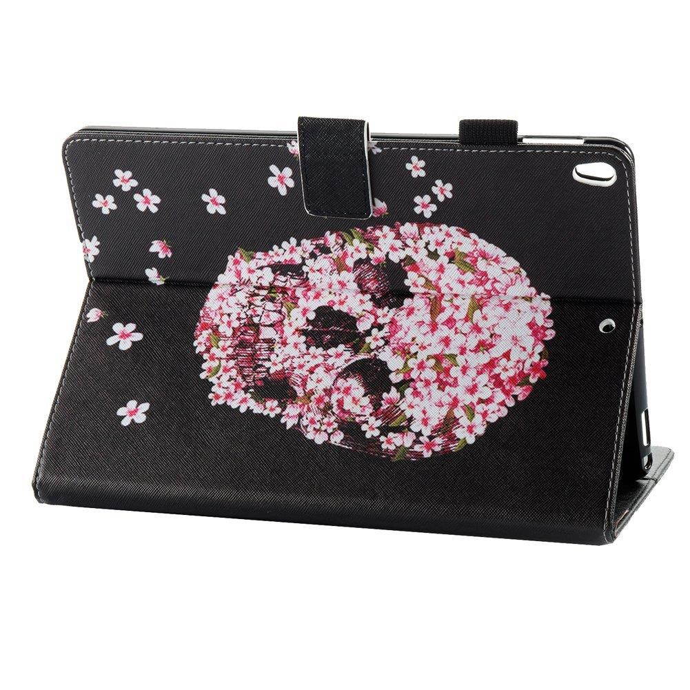 EIGIIS Pretty Cute Style Premium Leather Multi-Functional Case With Card Slots Wallet Cove For Apple Ipad Pro 10.5" 2017 (Petal Ghost)