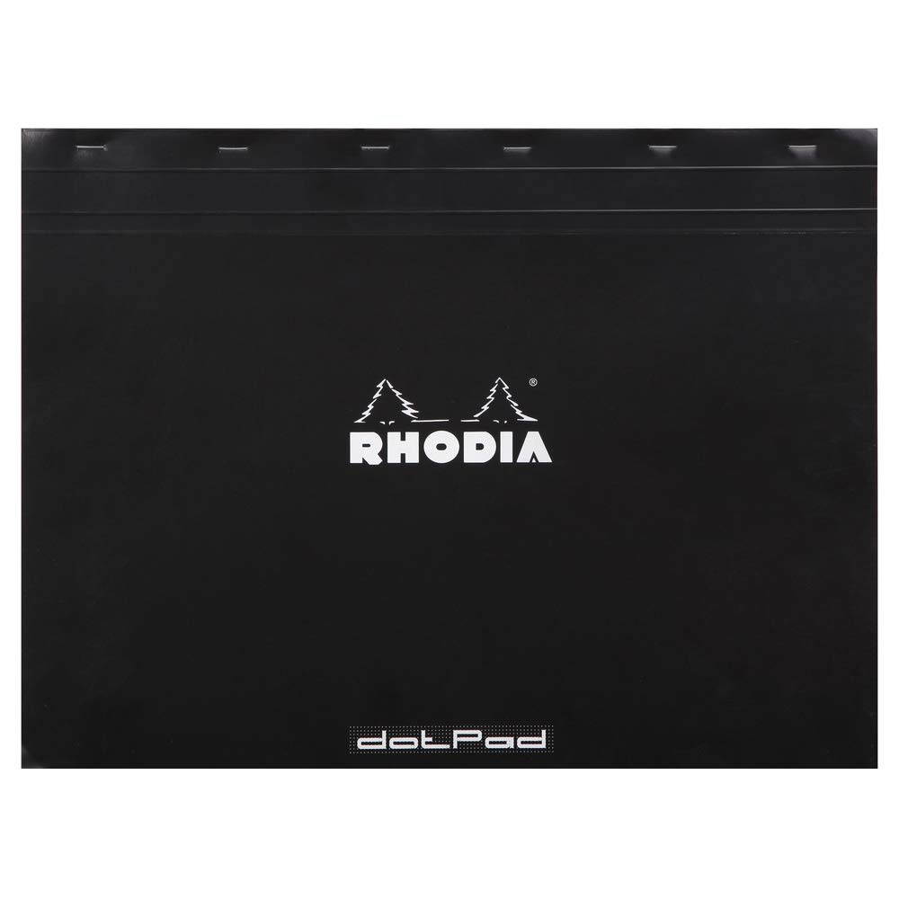 Rhodia Head Stapled Pad, No38 A3+, Dot - Black