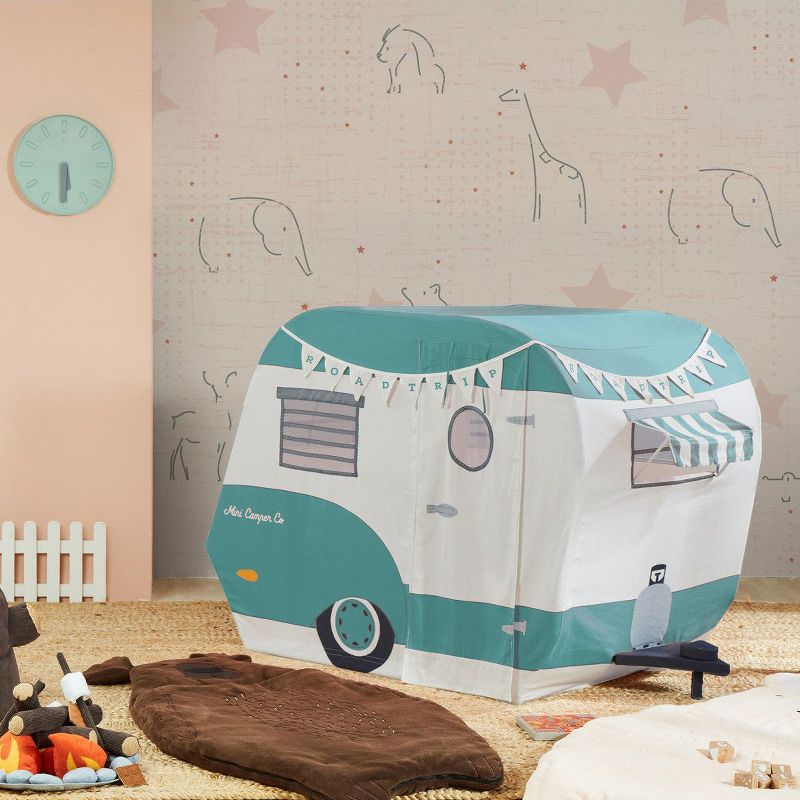 Asweets Indoor Childrens Kids Mini Camper Pretend Play House Tent and Campout Camp Fire and Smores Accessory Set