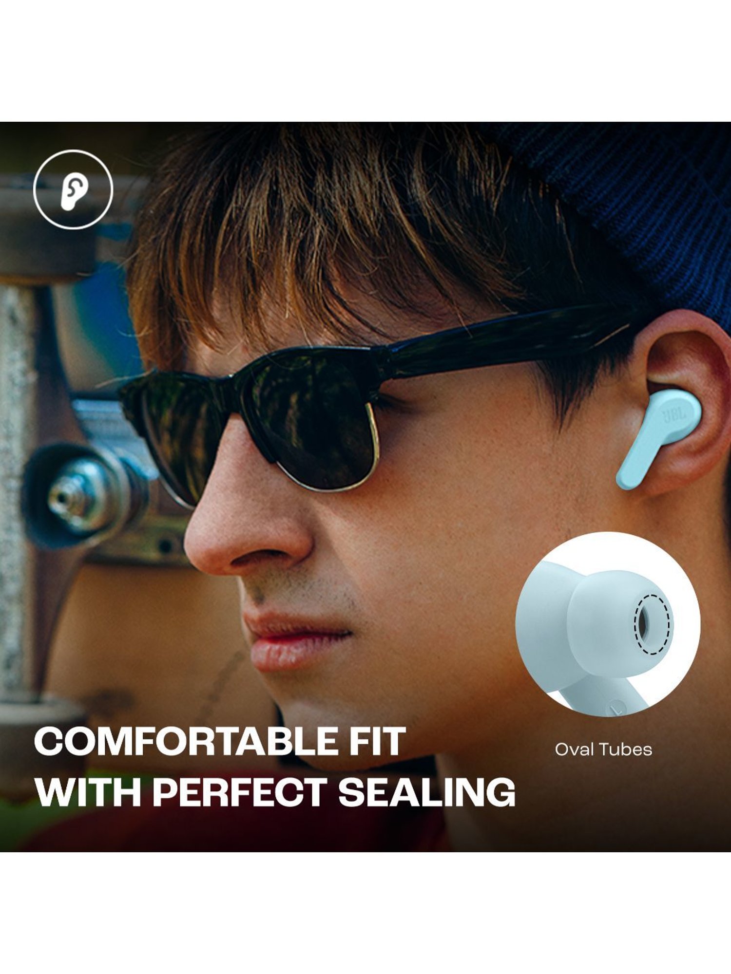 JBL Wave Beam TWS, 32Hr, Deep Bass, Dual Mode, Quick Charge, IP54, Smart Ambient & TalkThru (Mint)