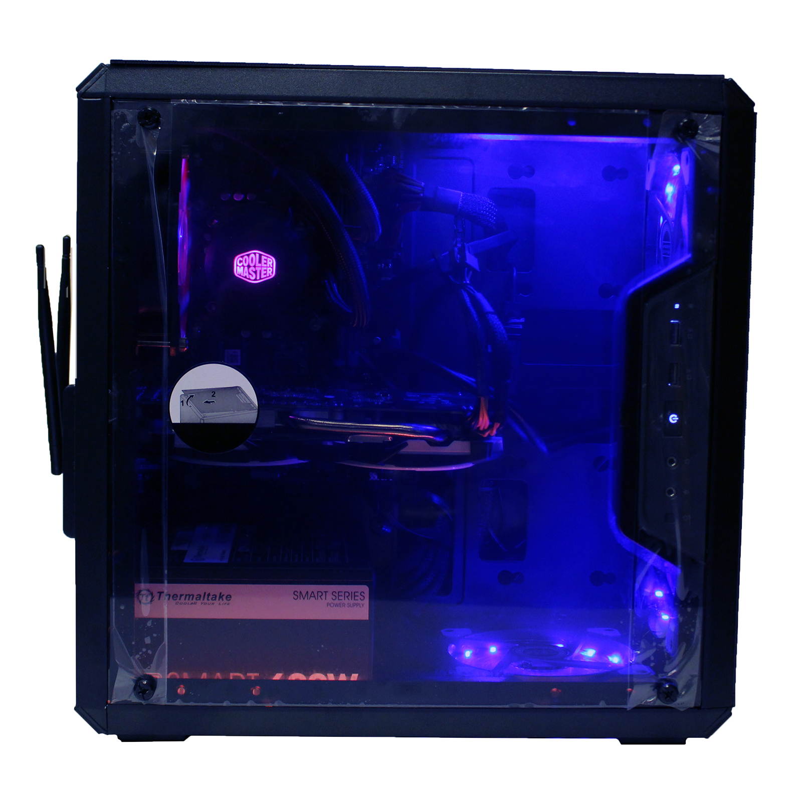 Custom PRC Ryzen Gaming PC AMD Ryzen 3 1300X 3.5GHz Quad-Core 16GB Crucial Ballistix DDR4 AMD Radeon RX 570 8GB GDDR5 HDMI VR Ready 500GB m.2 SSD 1TB HD 1200 Mbps 802.11ac WiFi LG DVDRW Windows 10 Pro