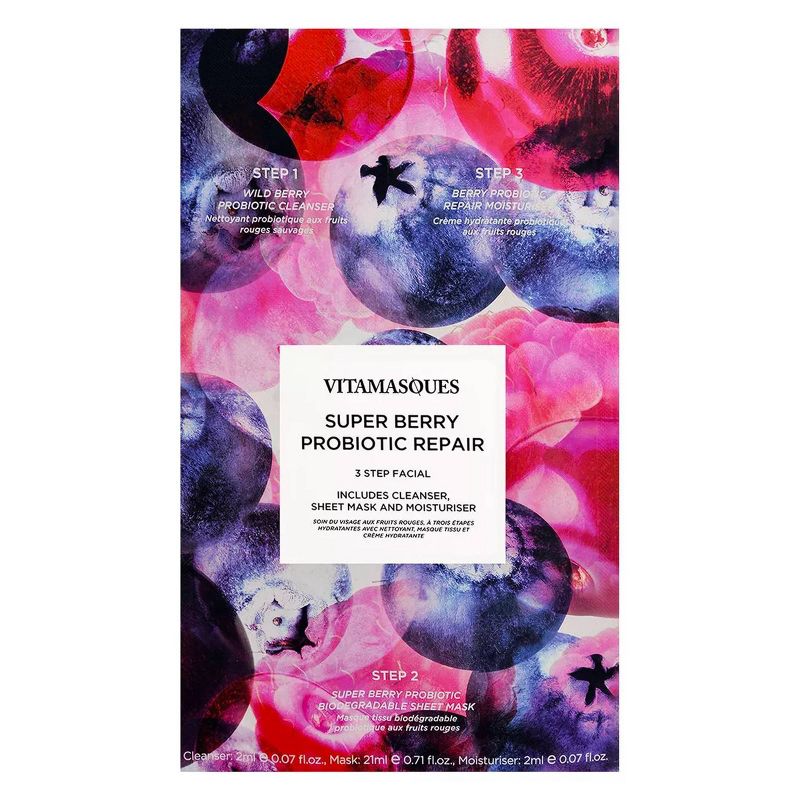 Vitamasques 3-Step Facial Mask - Super Berry - 0.71 fl oz