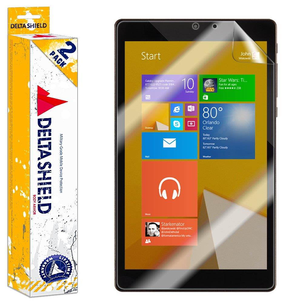 DeltaShield Screen Protector for Nextbook Flexx 8 (2-Pack) BodyArmor Anti-Bubble Military-Grade Clear TPU Film