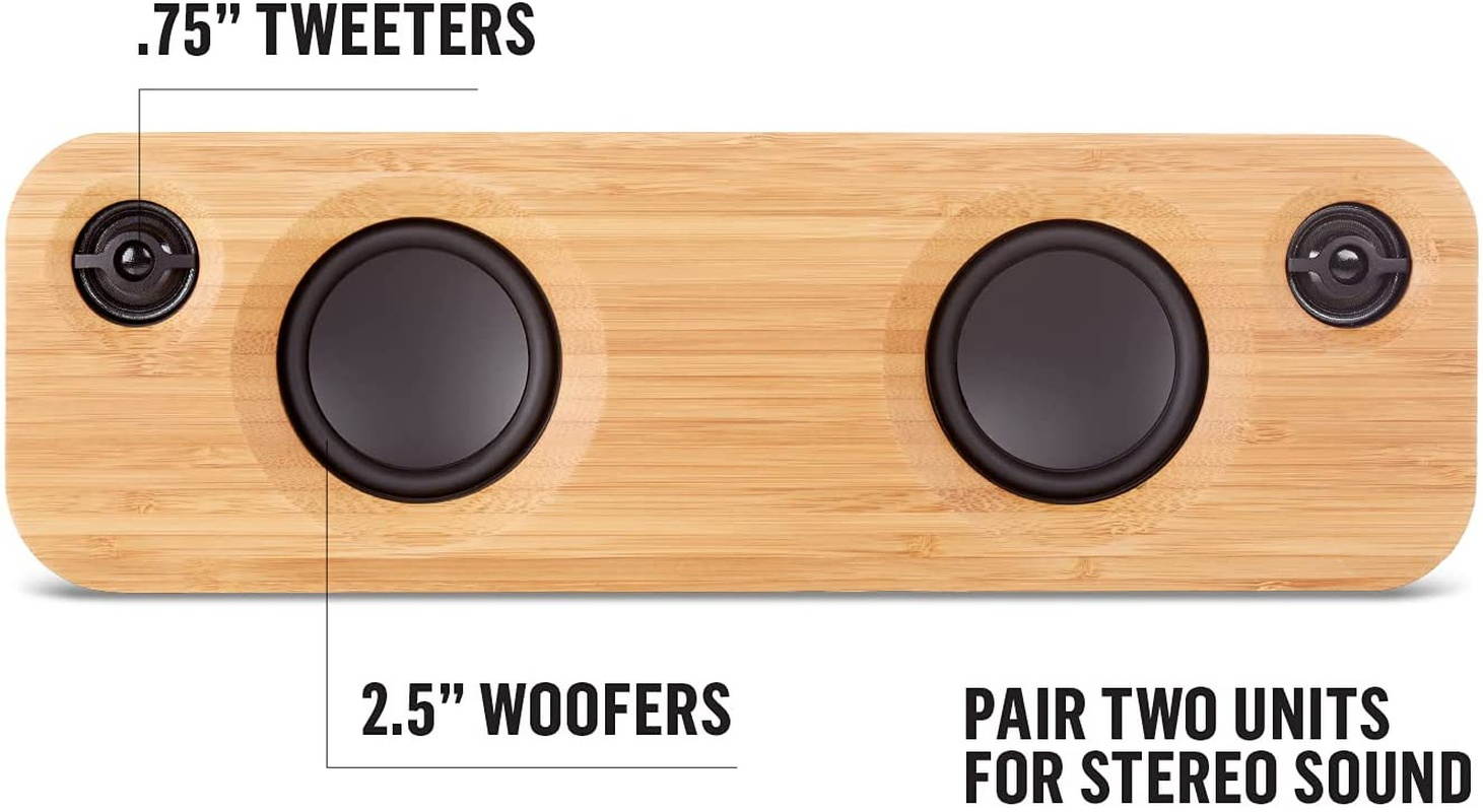 House of Marley Get Together Mini: Portable Speaker with Wireless Bluetooth Connectivity, 10 Hours of Indoor/Outdoor Playtime, and Sustainable Materials, Signature Black