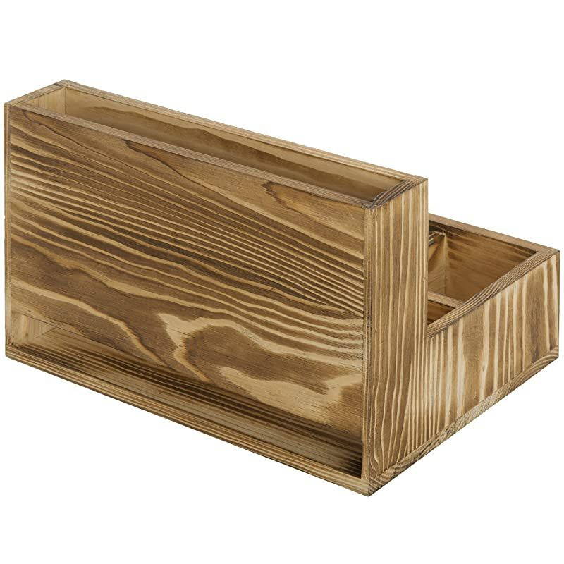 Torched Wood Smartphone amp Tablet Cradle Valet Tabletop Charging Station Brown