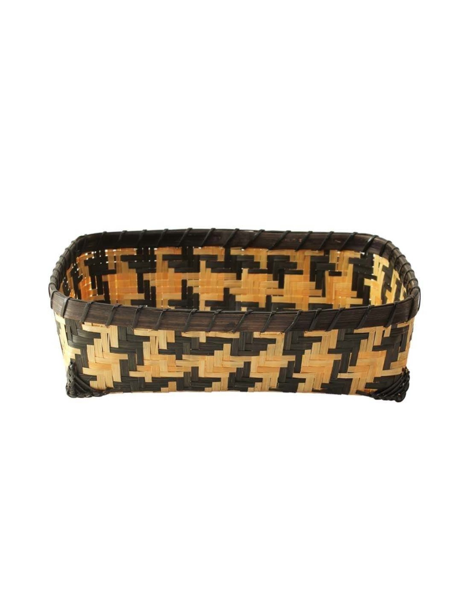 House This Venu Beige & Brown Bamboo Laundry Basket - Set of 1