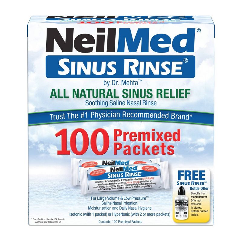 NeilMed Sinus Rinse Regular Refill Packets - 100ct