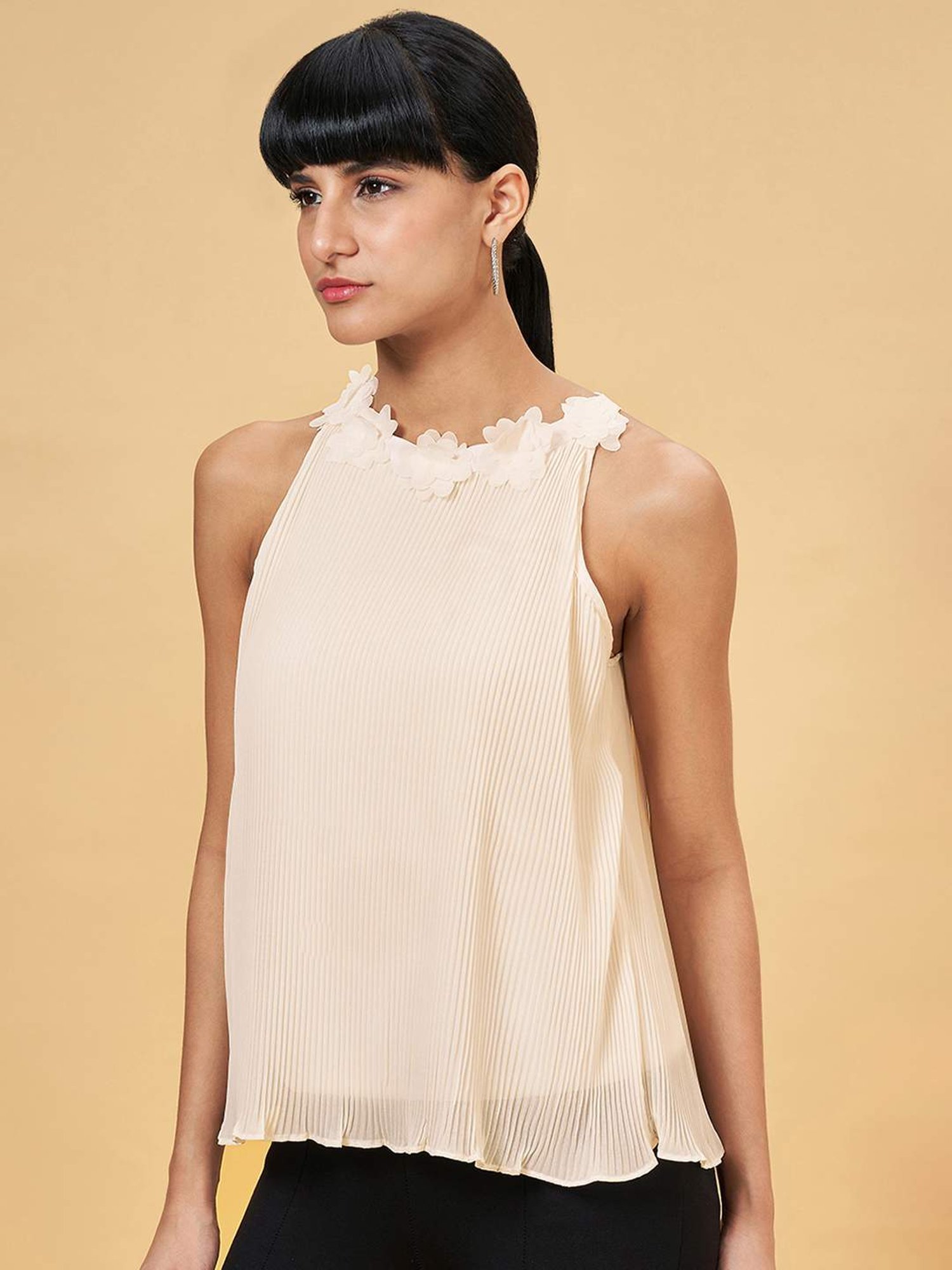 Annabelle by Pantaloons Peach Striped Top