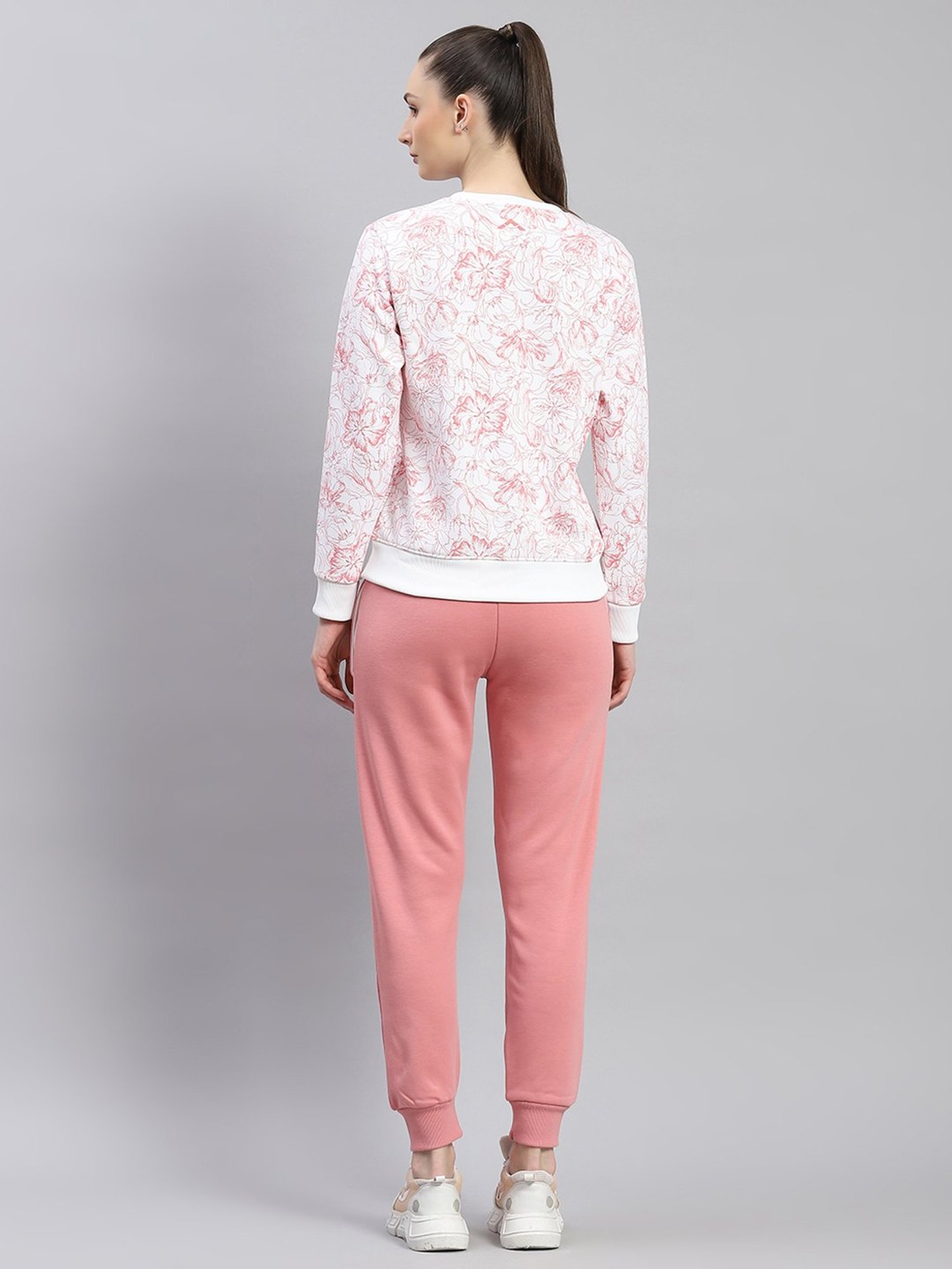 Rock.it White & Pink Cotton Floral Print Tracksuit
