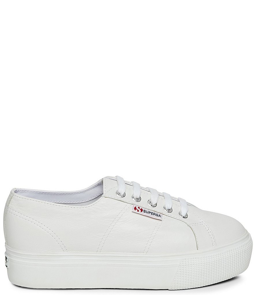 Superga Women's 2790 Nappa Leather Lace-Up Platform Sneakers