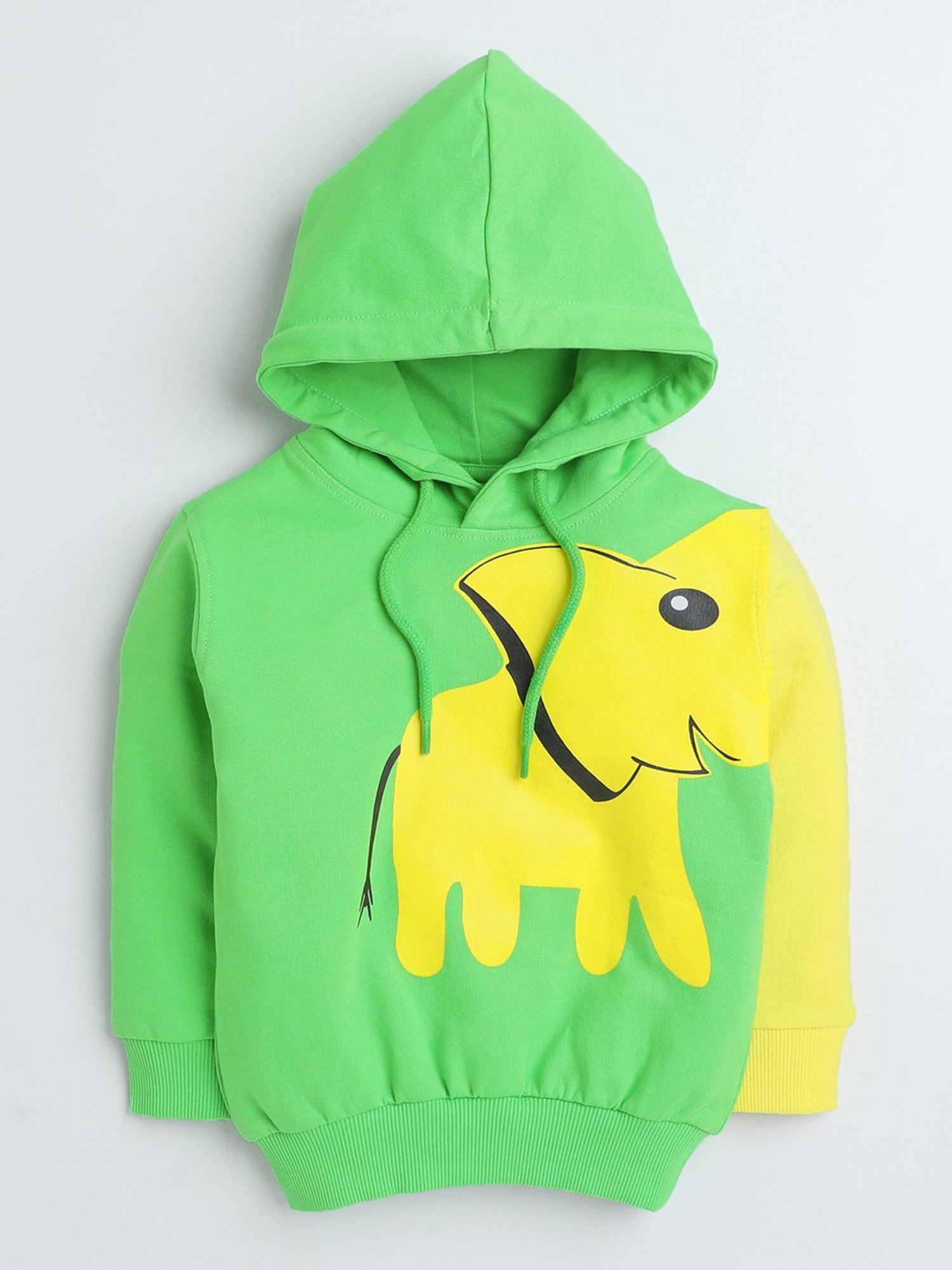 Bumzee Kids Green Printed Full Sleeves Sweatshirt