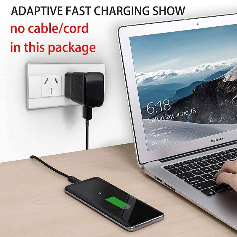 Samsung Adaptive Fast Charging Wall Charger Adapter Compatible with Samsung Galaxy S6 S7 S8 S9 S10 EdgePlusActive Note 5Note 8 Note 9 and More 2 Pack  Quick Charge Black
