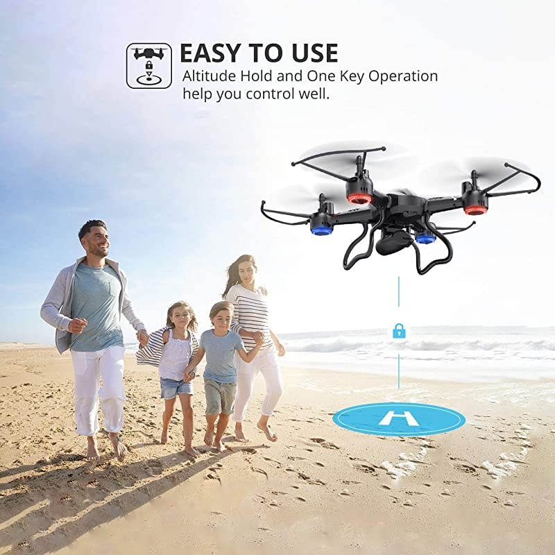 F181W 1080P FPV Drone with HD Camera for Adult Kid Beginner, RC Quadcopter with Carrying Case, Voice Control, Gesture Control, Wide-Angle Live Video, Altitude Hold, 2 Batteries, Easy to Fly